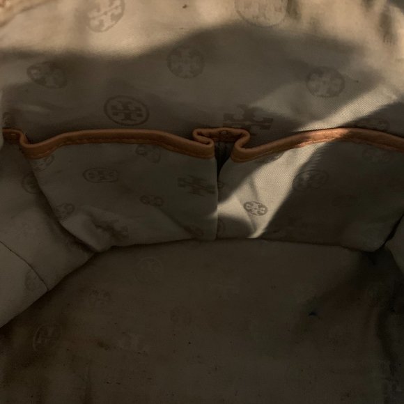 TORY BURCH AMANDA MIDDY CAMEL LOGO  HANDBAG - Picture 7 of 7